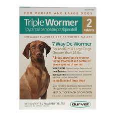 Triple Medium and Large Dog Wormer